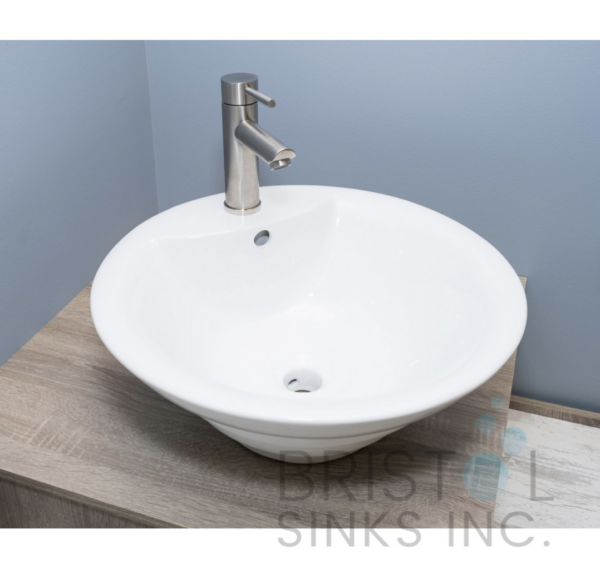 BV108 VITREOUS CHINA ABOVE COUNTER PORCELAIN CIRCULAR VESSEL BATHROOM SINK - Image 5